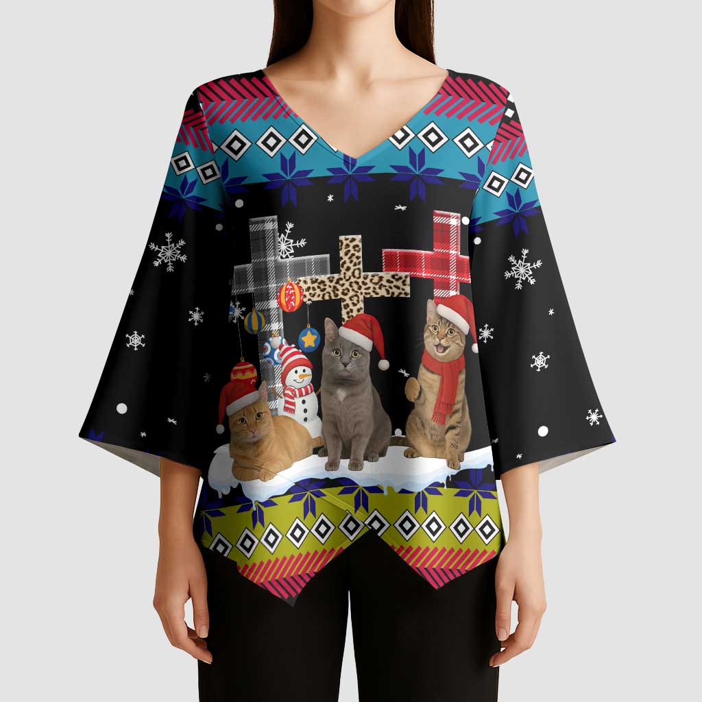 Jesus Is The Reason For The Season Christmas Kimono Sleeve Blouse Funny Xmas Holiday Patterns - Wonder Print Shop