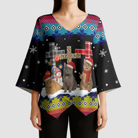 Jesus Is The Reason For The Season Christmas Kimono Sleeve Blouse Funny Xmas Holiday Patterns - Wonder Print Shop