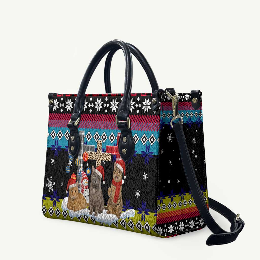 Jesus Is The Reason For The Season Christmas Leather Bag Funny Xmas Holiday Patterns - Wonder Print Shop