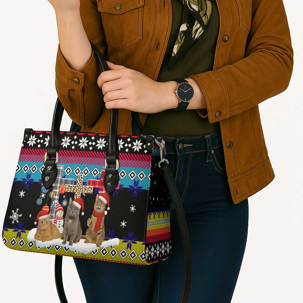 Jesus Is The Reason For The Season Christmas Leather Bag Funny Xmas Holiday Patterns - Wonder Print Shop