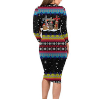 Jesus Is The Reason For The Season Christmas Long Sleeve Bodycon Dress Funny Xmas Holiday Patterns - Wonder Print Shop