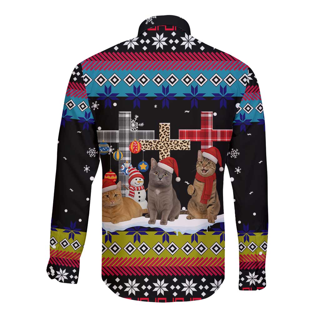 Jesus Is The Reason For The Season Christmas Long Sleeve Button Shirt Funny Xmas Holiday Patterns - Wonder Print Shop