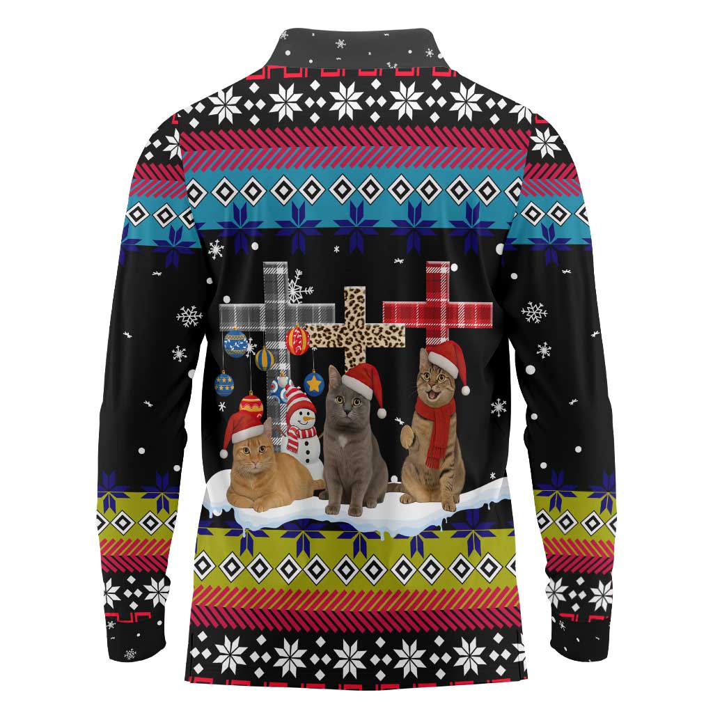 Jesus Is The Reason For The Season Christmas Long Sleeve Polo Shirt Funny Xmas Holiday Patterns - Wonder Print Shop
