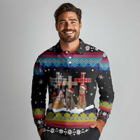 Jesus Is The Reason For The Season Christmas Long Sleeve Polo Shirt Funny Xmas Holiday Patterns - Wonder Print Shop