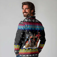Jesus Is The Reason For The Season Christmas Long Sleeve Polo Shirt Funny Xmas Holiday Patterns - Wonder Print Shop