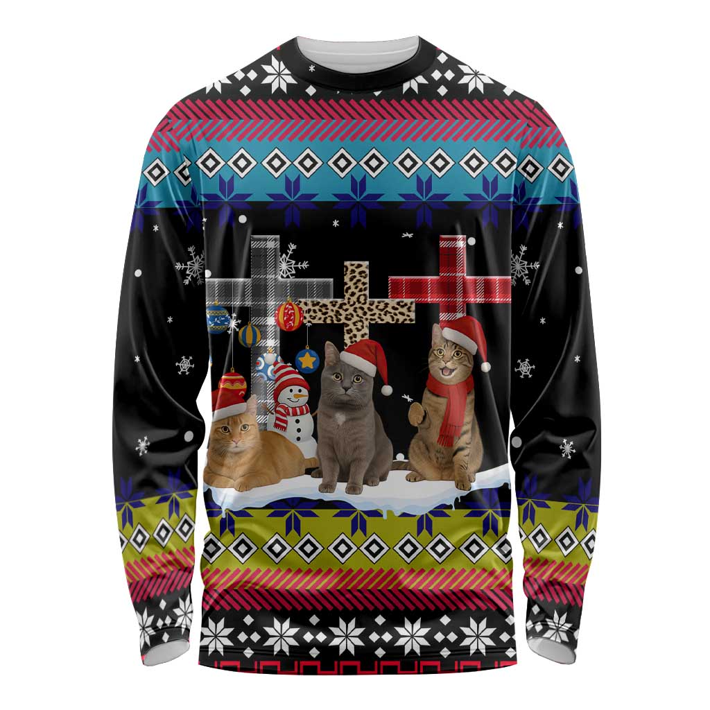 Jesus Is The Reason For The Season Christmas Long Sleeve Shirt Funny Xmas Holiday Patterns - Wonder Print Shop