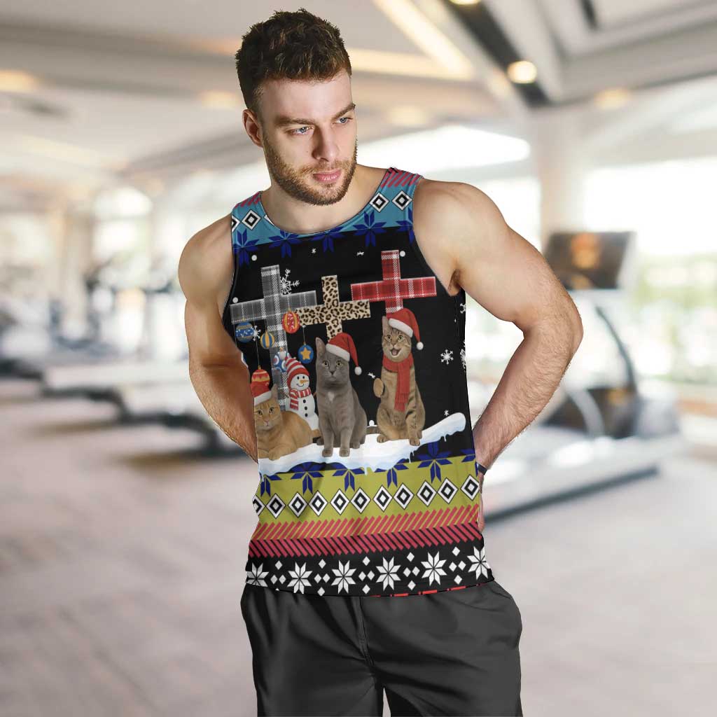 Jesus Is The Reason For The Season Christmas Men Tank Top Funny Xmas Holiday Patterns - Wonder Print Shop