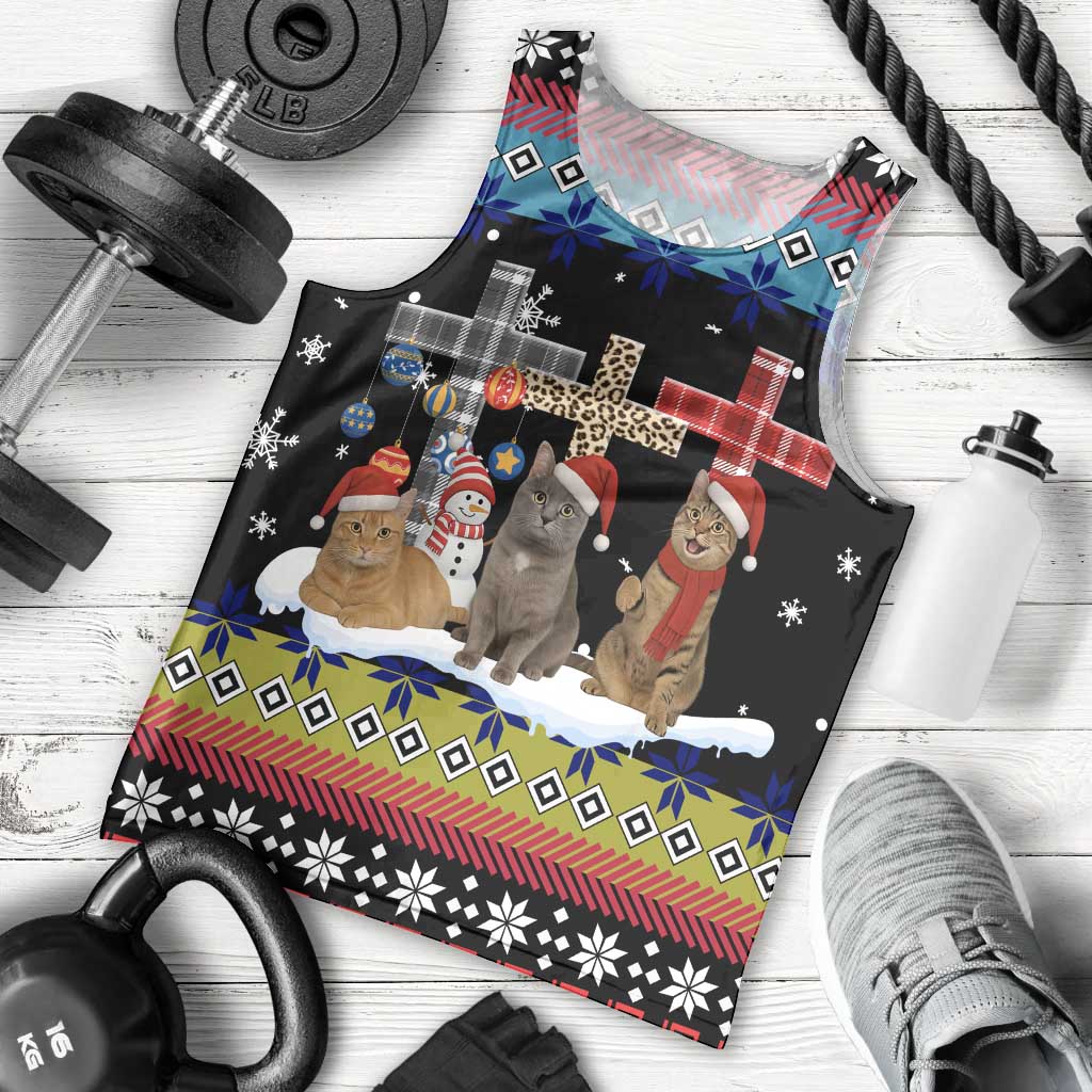 Jesus Is The Reason For The Season Christmas Men Tank Top Funny Xmas Holiday Patterns - Wonder Print Shop