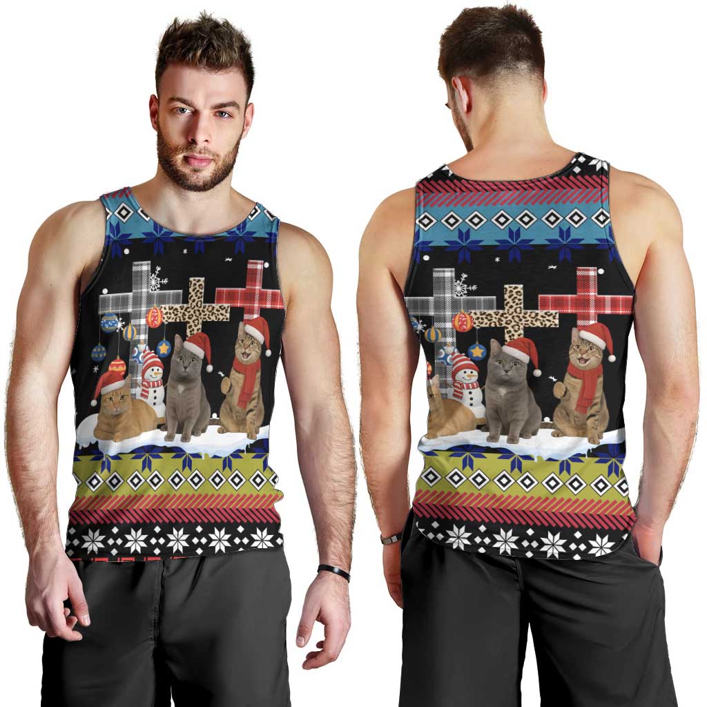 Jesus Is The Reason For The Season Christmas Men Tank Top Funny Xmas Holiday Patterns - Wonder Print Shop