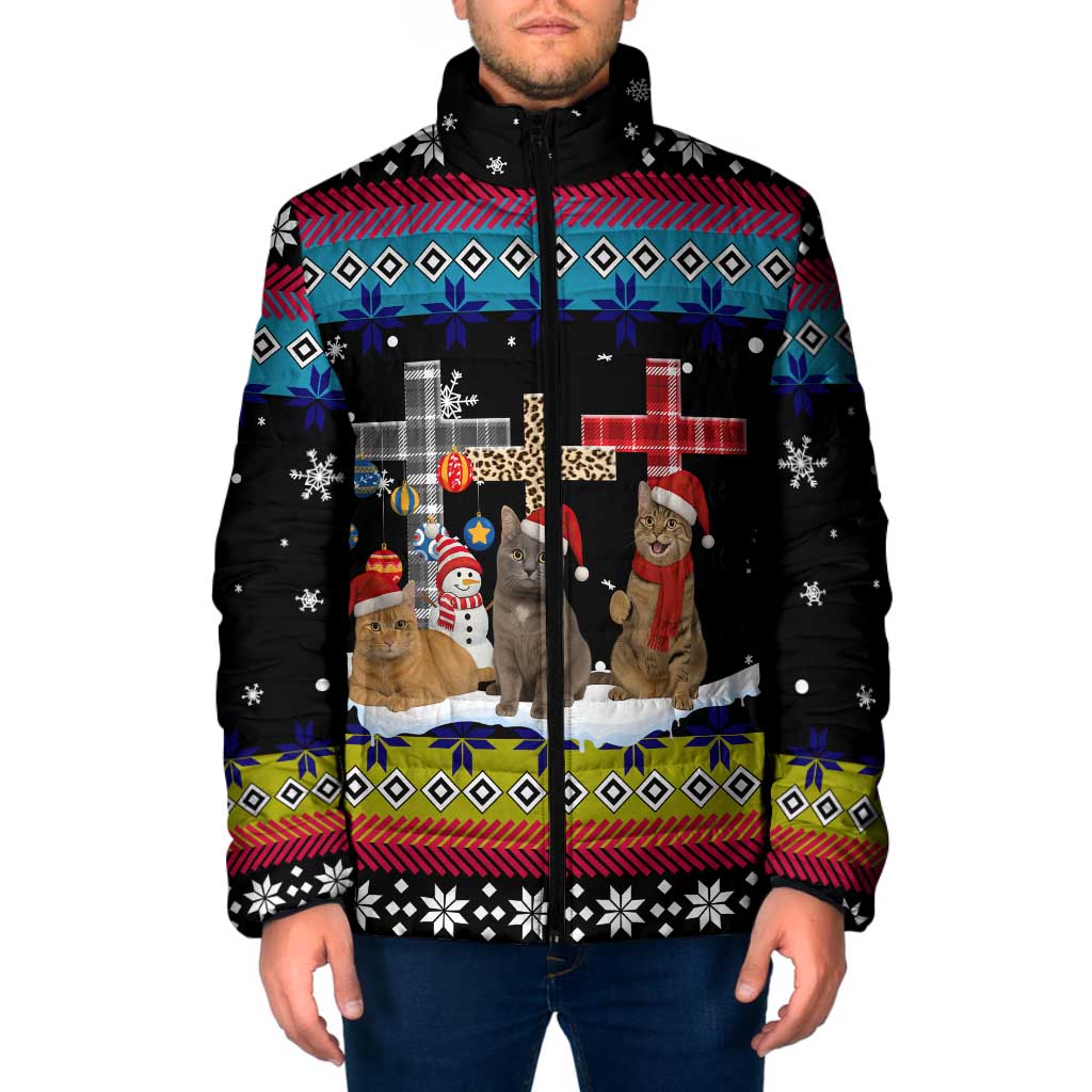 Jesus Is The Reason For The Season Christmas Padded Jacket Funny Xmas Holiday Patterns - Wonder Print Shop