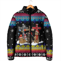 Jesus Is The Reason For The Season Christmas Padded Jacket Funny Xmas Holiday Patterns - Wonder Print Shop