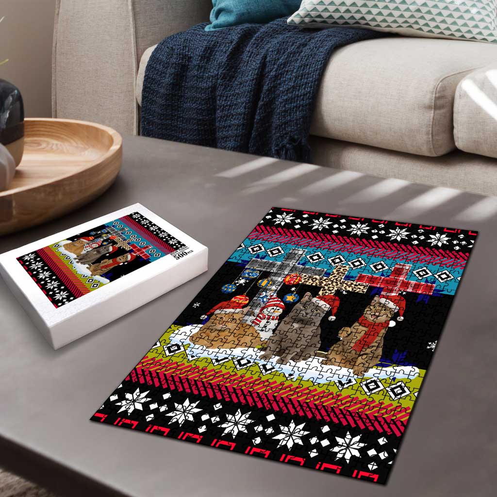 Jesus Is The Reason For The Season Christmas Puzzle Funny Xmas Holiday Patterns - Wonder Print Shop