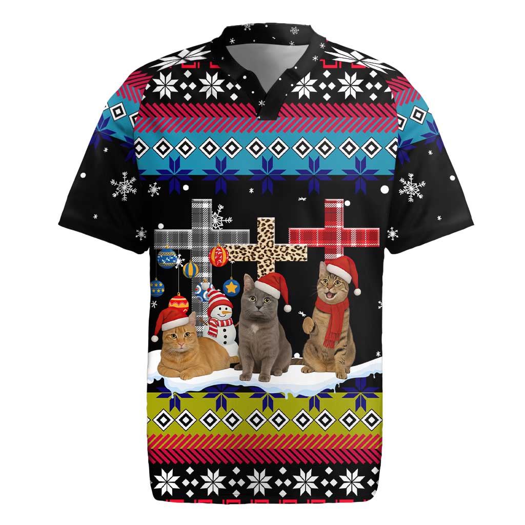 Jesus Is The Reason For The Season Christmas Rugby Jersey Funny Xmas Holiday Patterns - Wonder Print Shop