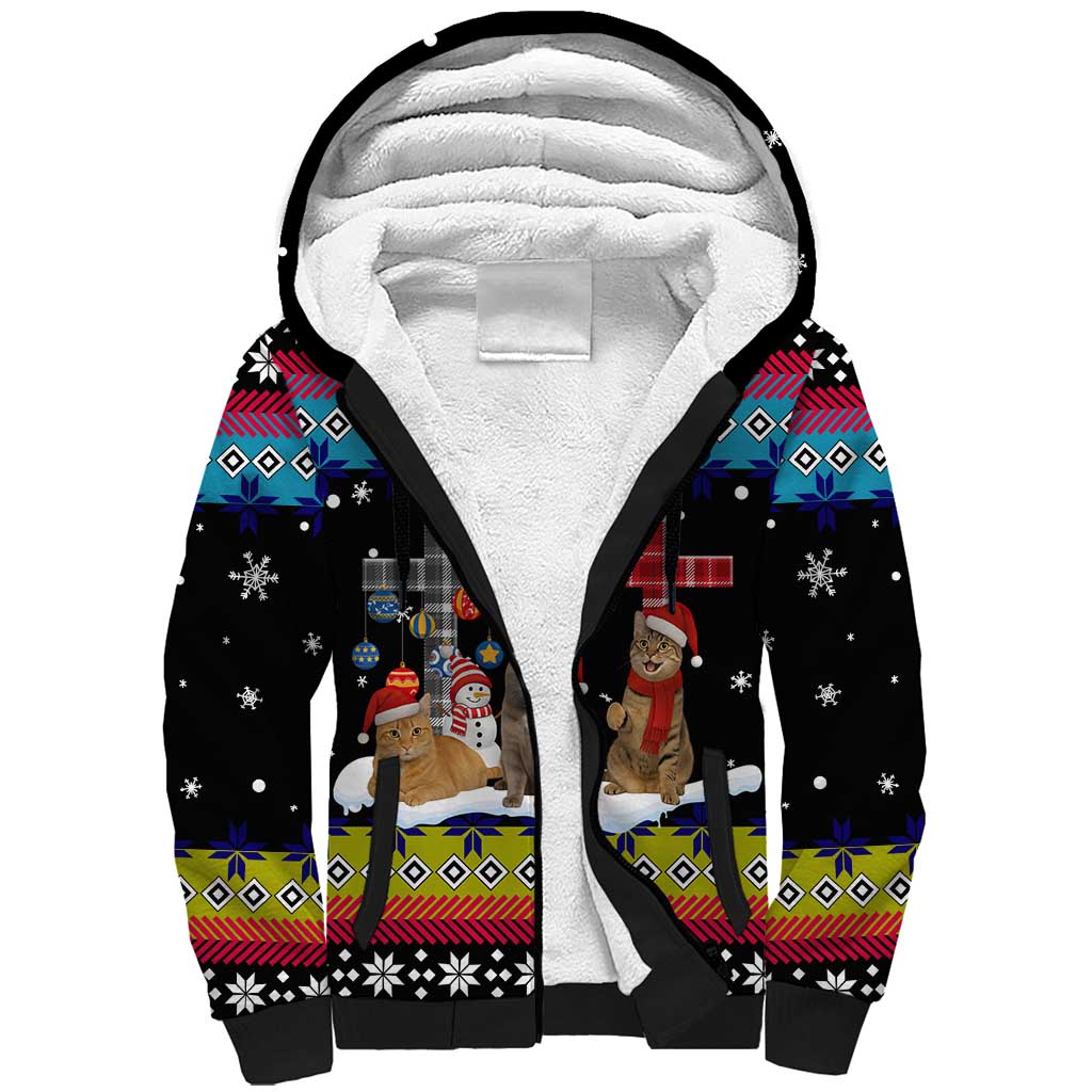 Jesus Is The Reason For The Season Christmas Sherpa Hoodie Funny Xmas Holiday Patterns - Wonder Print Shop