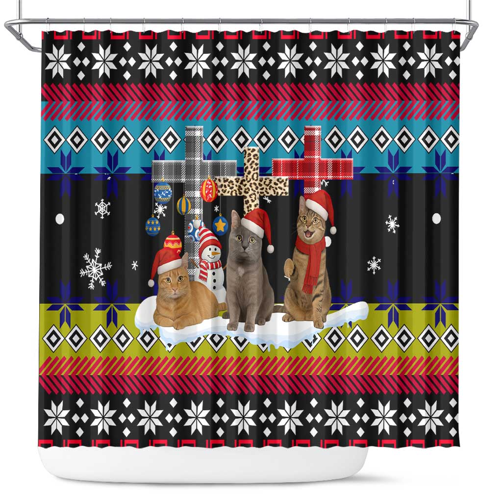 Jesus Is The Reason For The Season Christmas Shower Curtain Funny Xmas Holiday Patterns - Wonder Print Shop