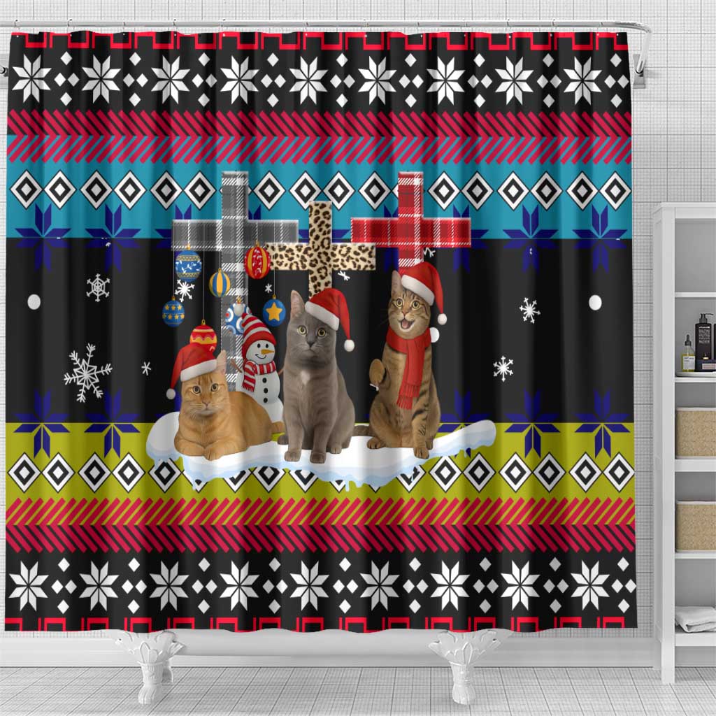 Jesus Is The Reason For The Season Christmas Shower Curtain Funny Xmas Holiday Patterns - Wonder Print Shop