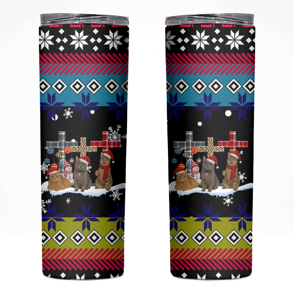 Jesus Is The Reason For The Season Christmas Skinny Tumbler Funny Xmas Holiday Patterns - Wonder Print Shop