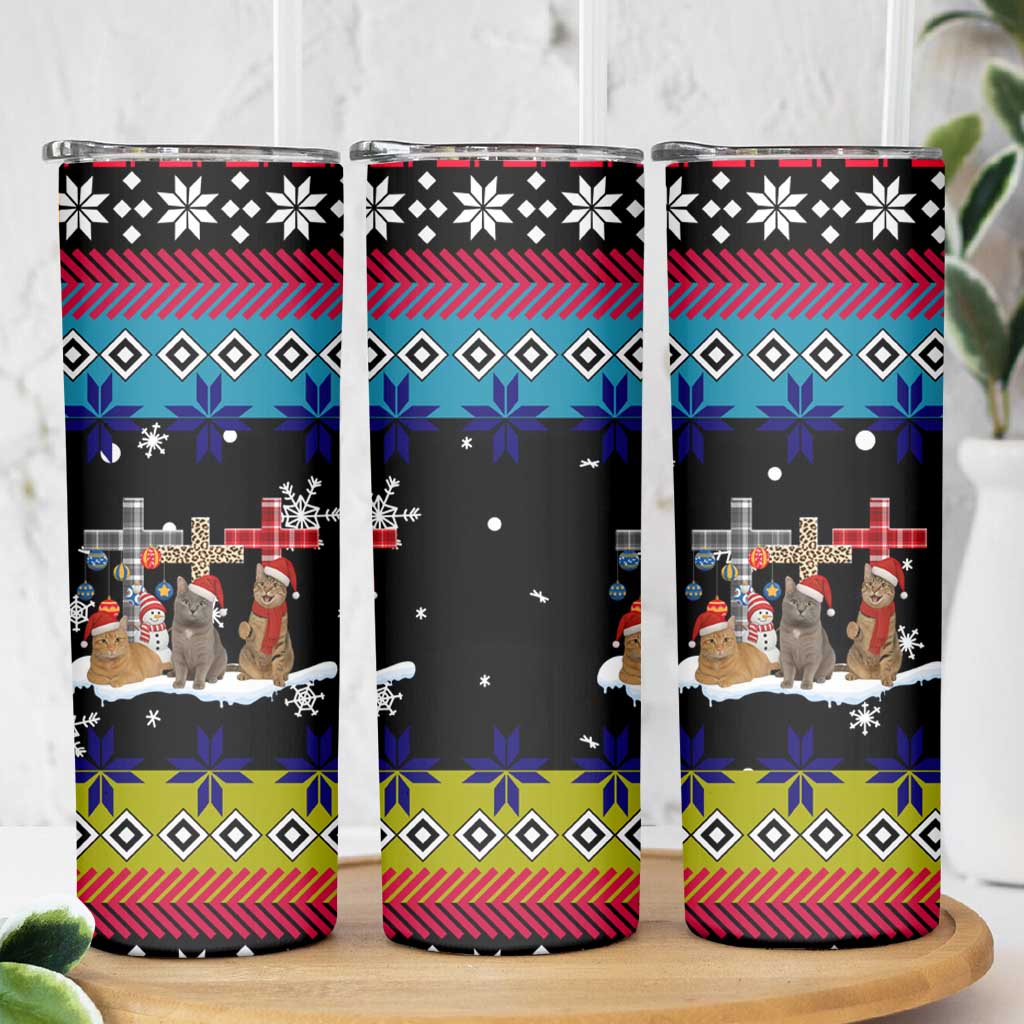 Jesus Is The Reason For The Season Christmas Skinny Tumbler Funny Xmas Holiday Patterns - Wonder Print Shop
