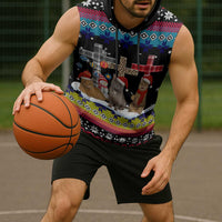 Jesus Is The Reason For The Season Christmas Sleeveless Hoodie Funny Xmas Holiday Patterns - Wonder Print Shop