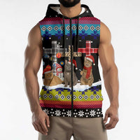 Jesus Is The Reason For The Season Christmas Sleeveless Zip Hoodie Funny Xmas Holiday Patterns - Wonder Print Shop