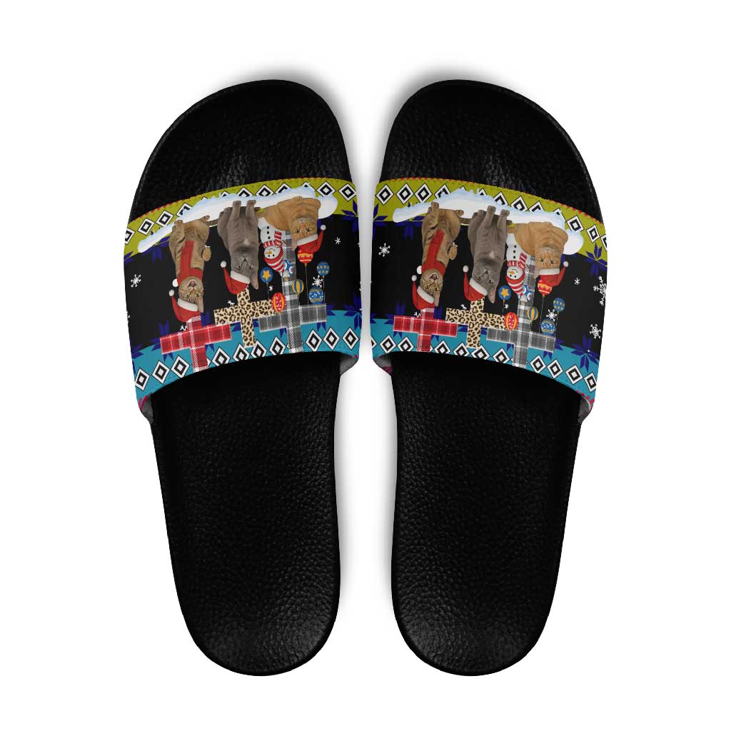 Jesus Is The Reason For The Season Christmas Slide Sandals Funny Xmas Holiday Patterns - Wonder Print Shop