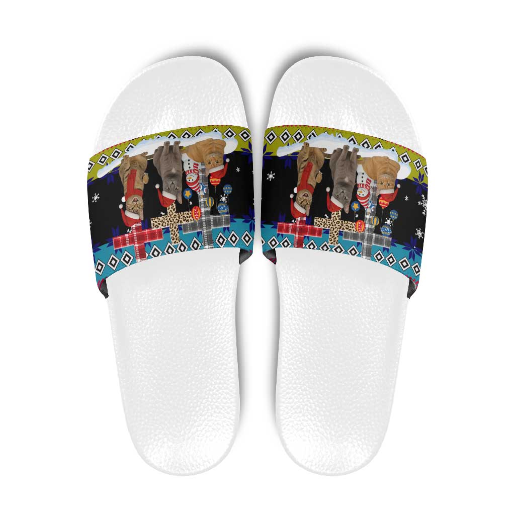 Jesus Is The Reason For The Season Christmas Slide Sandals Funny Xmas Holiday Patterns - Wonder Print Shop