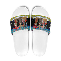 Jesus Is The Reason For The Season Christmas Slide Sandals Funny Xmas Holiday Patterns - Wonder Print Shop