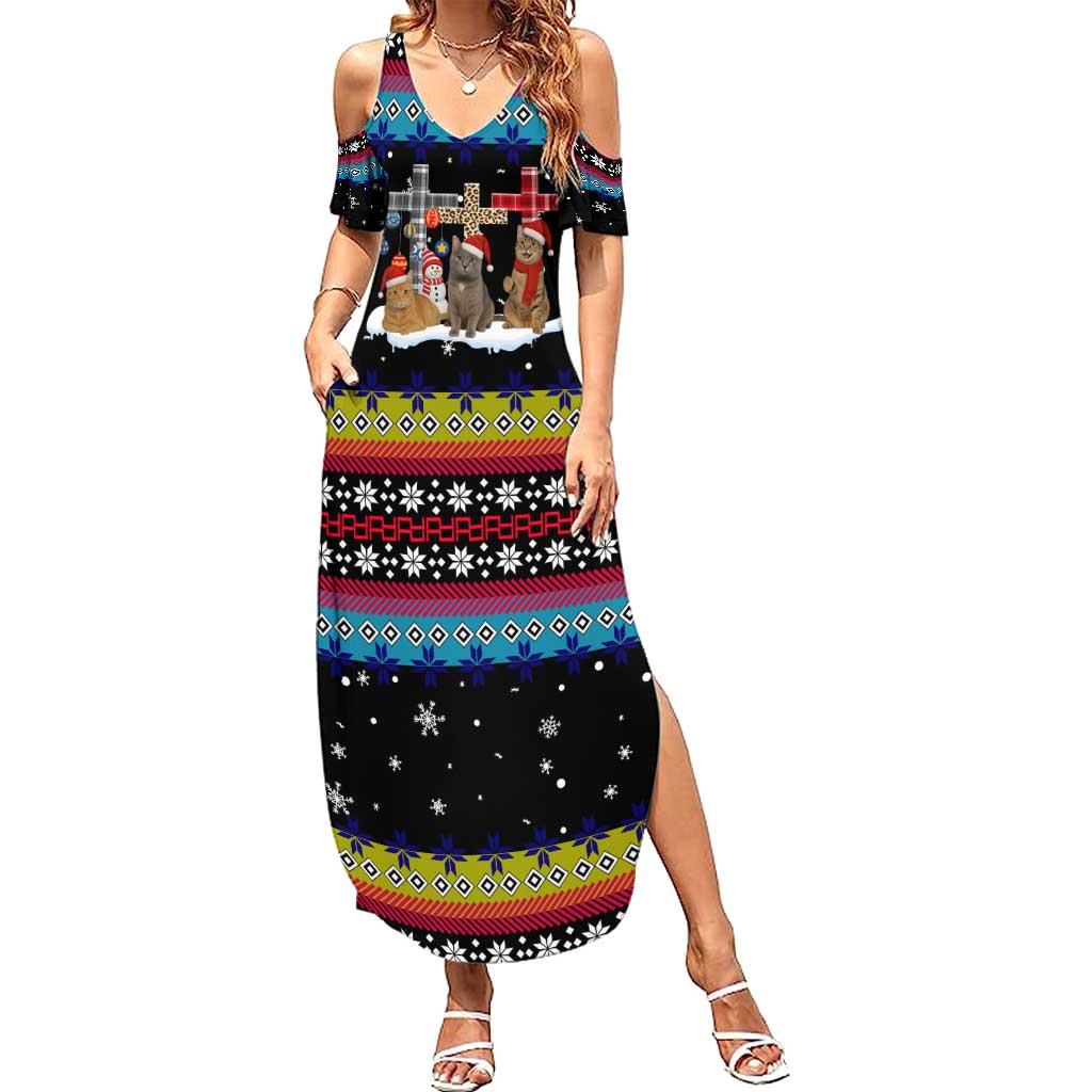Jesus Is The Reason For The Season Christmas Summer Maxi Dress Funny Xmas Holiday Patterns - Wonder Print Shop