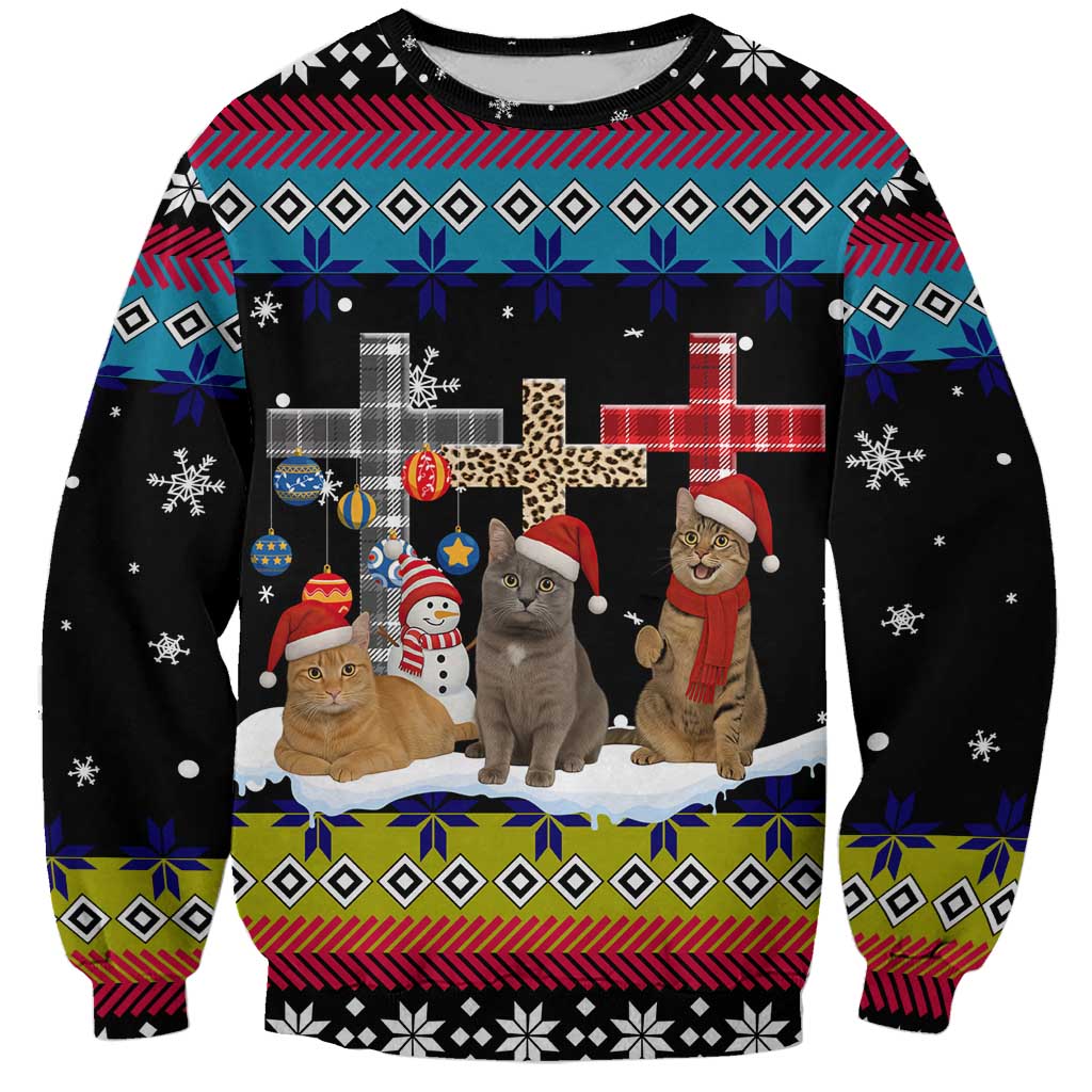 Jesus Is The Reason For The Season Christmas Sweatshirt Funny Xmas Holiday Patterns - Wonder Print Shop