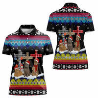 Jesus Is The Reason For The Season Christmas Women Polo Shirt Funny Xmas Holiday Patterns - Wonder Print Shop