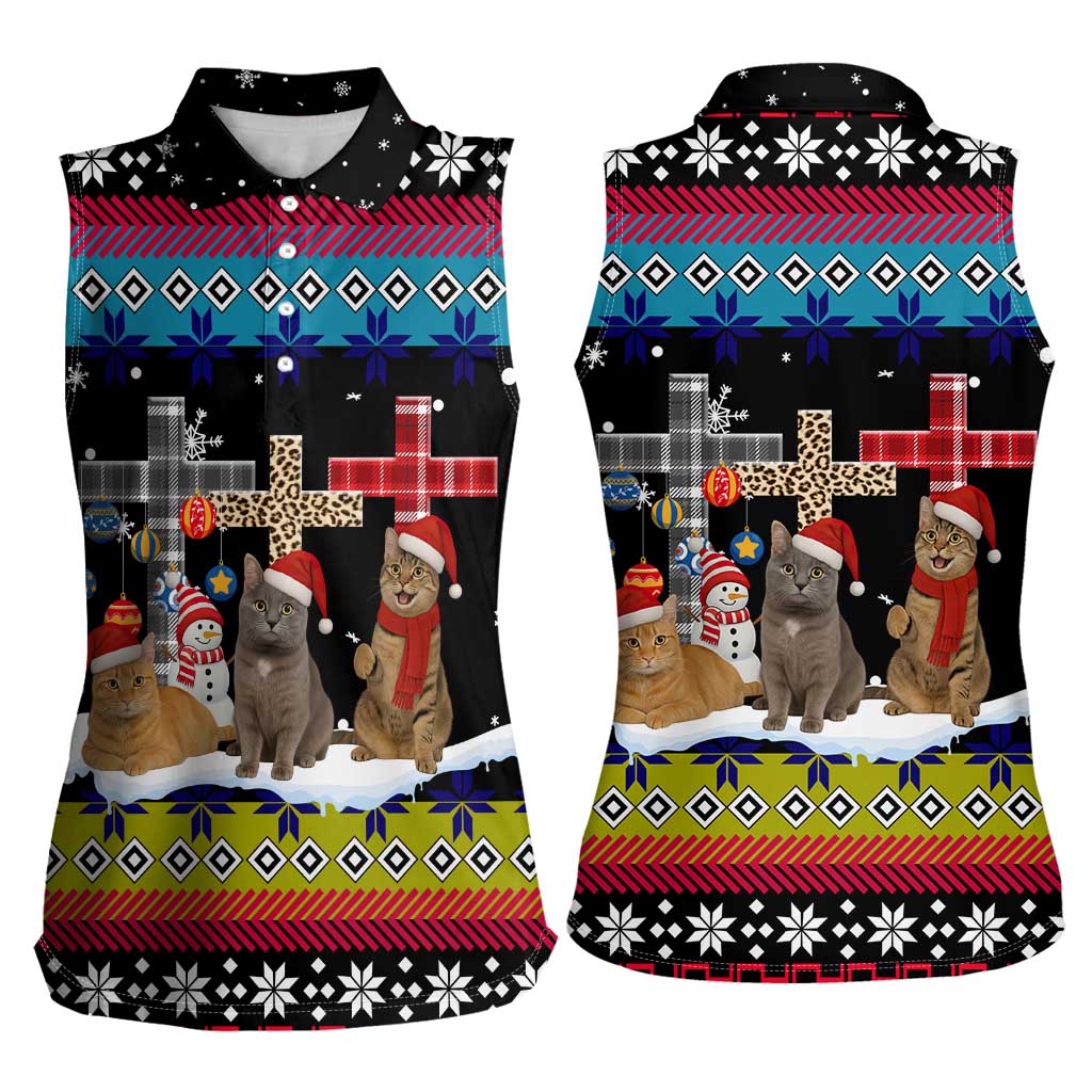 Jesus Is The Reason For The Season Christmas Women Sleeveless Polo Shirt Funny Xmas Holiday Patterns - Wonder Print Shop
