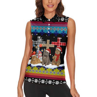 Jesus Is The Reason For The Season Christmas Women Sleeveless Polo Shirt Funny Xmas Holiday Patterns - Wonder Print Shop