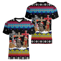Jesus Is The Reason For The Season Christmas Women V-Neck T-Shirt Funny Xmas Holiday Patterns - Wonder Print Shop