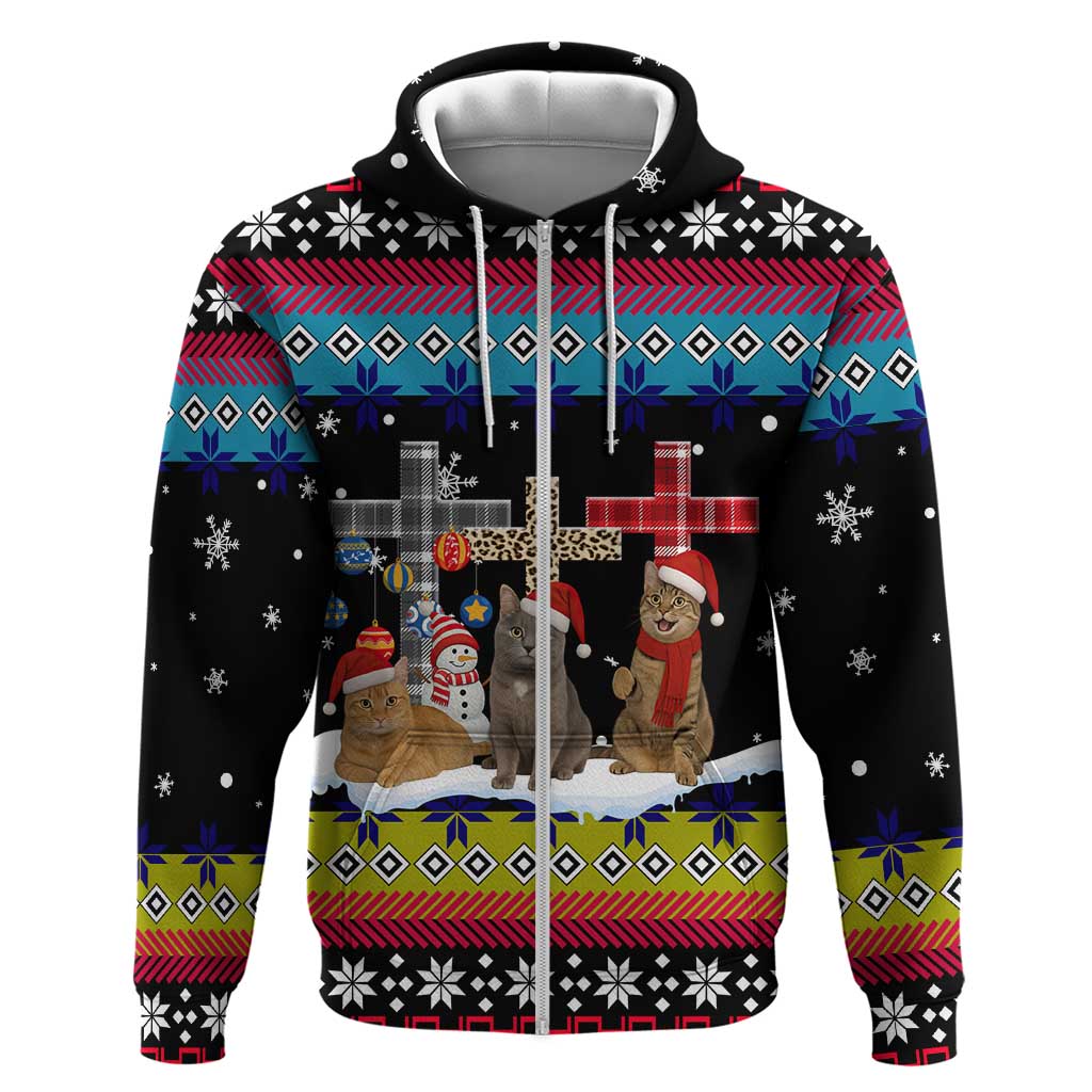 Jesus Is The Reason For The Season Christmas Zip Hoodie Funny Xmas Holiday Patterns - Wonder Print Shop