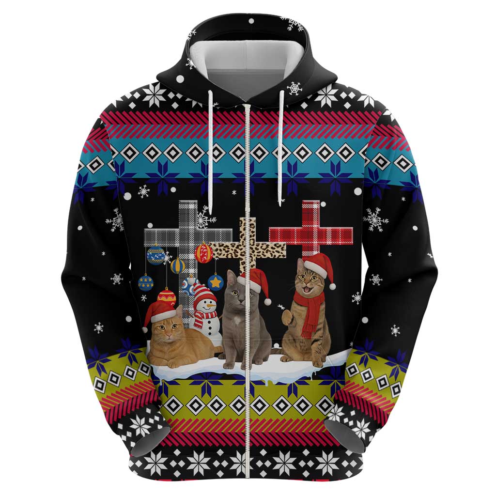 Jesus Is The Reason For The Season Christmas Zip Hoodie Funny Xmas Holiday Patterns - Wonder Print Shop