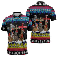 Jesus Is The Reason For The Season Christmas Zipper Polo Shirt Funny Xmas Holiday Patterns - Wonder Print Shop