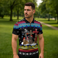 Jesus Is The Reason For The Season Christmas Zipper Polo Shirt Funny Xmas Holiday Patterns - Wonder Print Shop