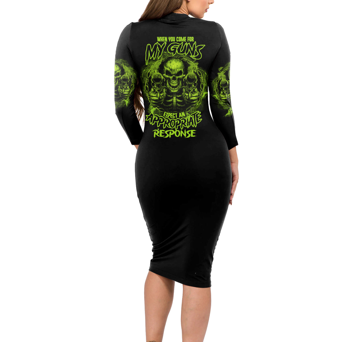 When You Come For My G Long Sleeve Bodycon Dress - Wonder Print Shop