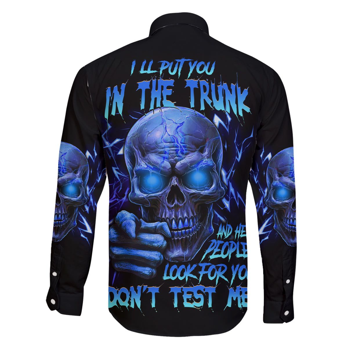 I'll Put You In The Trunk Family Matching Off Shoulder Long Sleeve Dress and Hawaiian Shirt - Wonder Print Shop