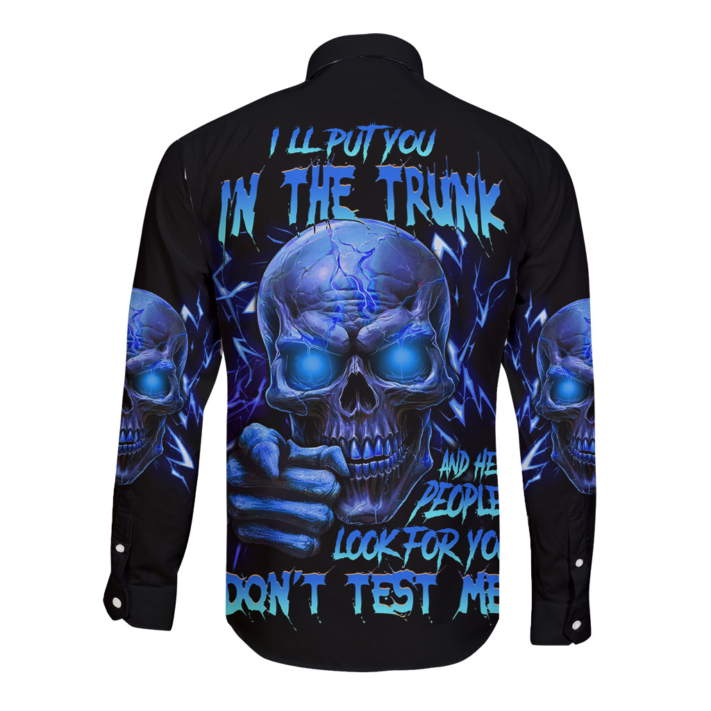 I'll Put You In The Trunk Long Sleeve Button Shirt - Wonder Print Shop