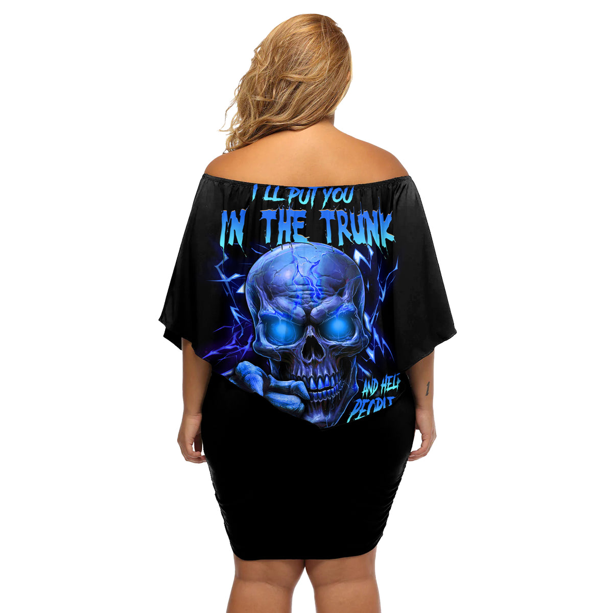 I'll Put You In The Trunk Off Shoulder Short Dress - Wonder Print Shop