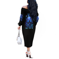 I'll Put You In The Trunk Off The Shoulder Long Sleeve Dress - Wonder Print Shop