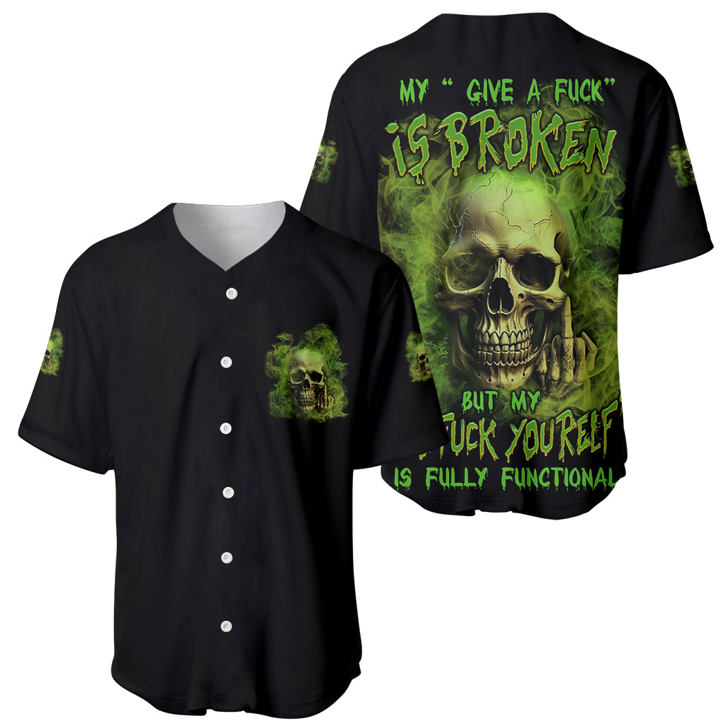 My Give A F Skull Is Broken Baseball Jersey - Wonder Print Shop