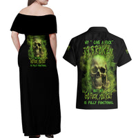 My Give A F Skull Is Broken Couples Matching Off Shoulder Maxi Dress and Hawaiian Shirt - Wonder Print Shop