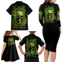 My Give A F Skull Is Broken Family Matching Long Sleeve Bodycon Dress and Hawaiian Shirt - Wonder Print Shop