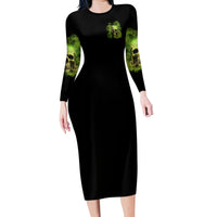 My Give A F Skull Is Broken Family Matching Long Sleeve Bodycon Dress and Hawaiian Shirt - Wonder Print Shop