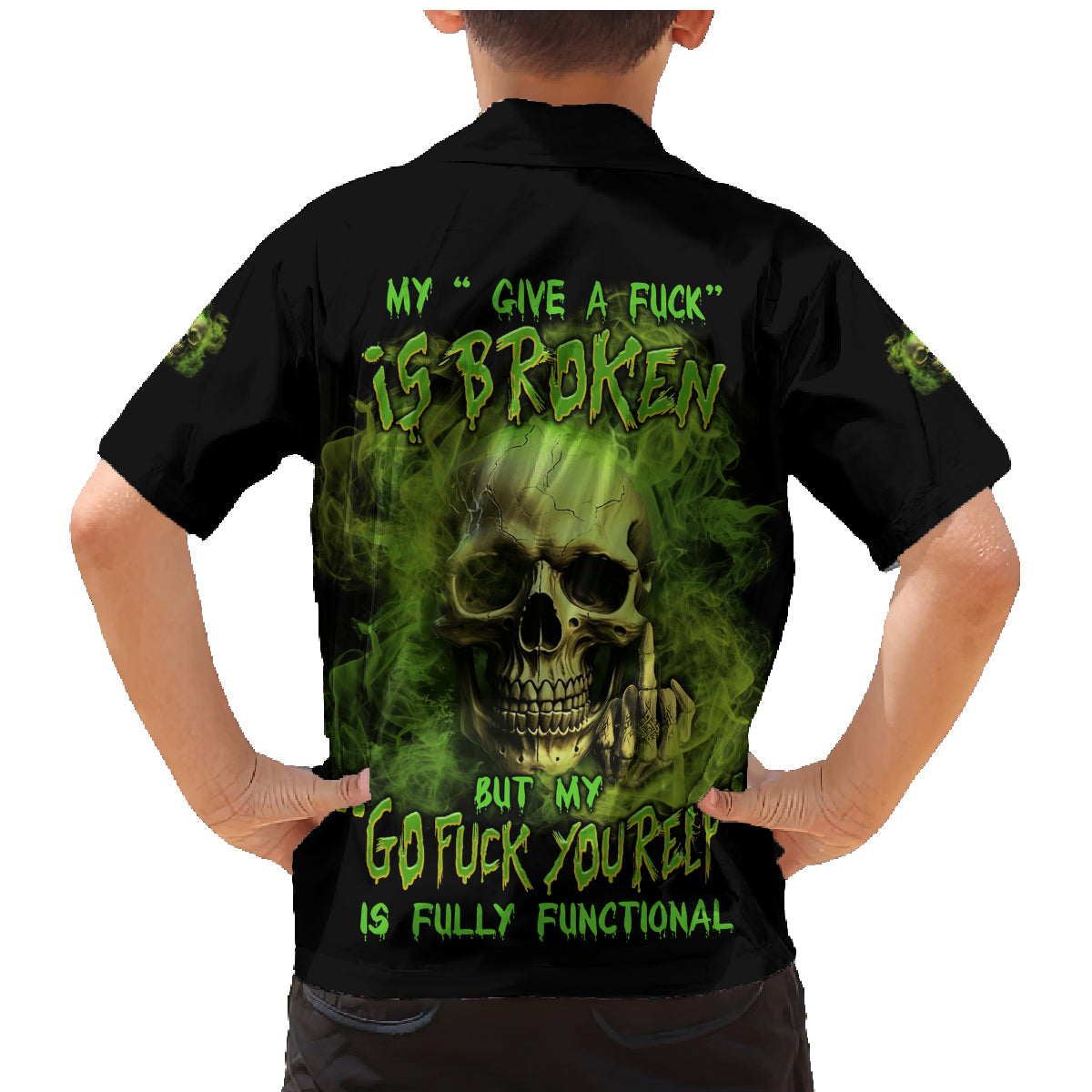 My Give A F Skull Is Broken Family Matching Mermaid Dress and Hawaiian Shirt - Wonder Print Shop