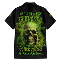 My Give A F Skull Is Broken Family Matching Off Shoulder Long Sleeve Dress and Hawaiian Shirt - Wonder Print Shop
