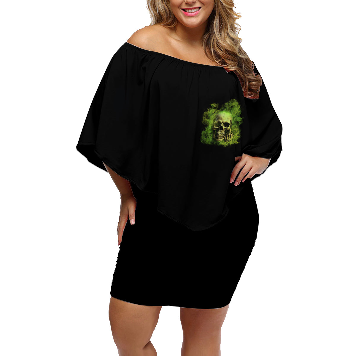 My Give A F Skull Is Broken Family Matching Off Shoulder Short Dress and Hawaiian Shirt - Wonder Print Shop