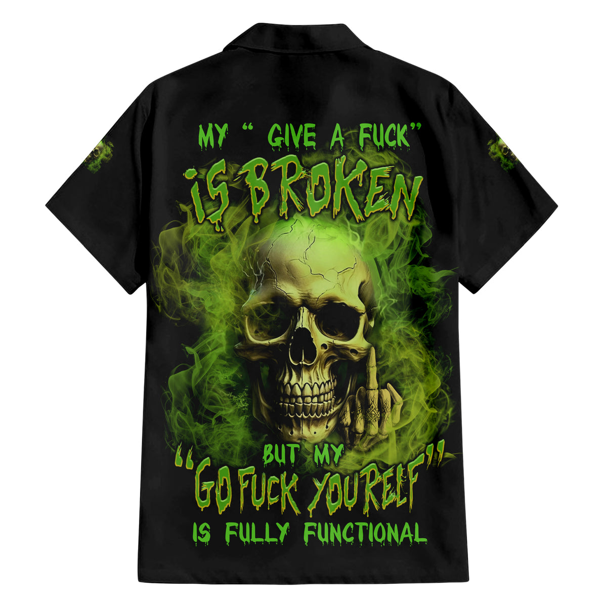 My Give A F Skull Is Broken Family Matching Short Sleeve Bodycon Dress and Hawaiian Shirt - Wonder Print Shop